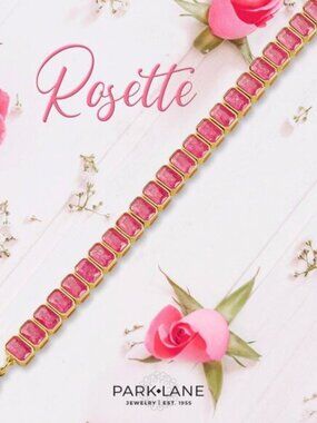 Park Lane Rosette Simulated Natural Ruby Impression Tennis Bracelet